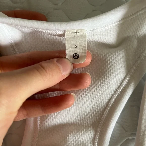 Lululemon White Ribbed Racerback Tank - Picture 3 of 3